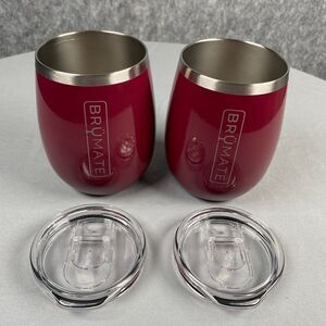 2 Brumate Uncork'd Leakproof Wine Tumblers With Slider Lids 14 oz Plum Merlot
